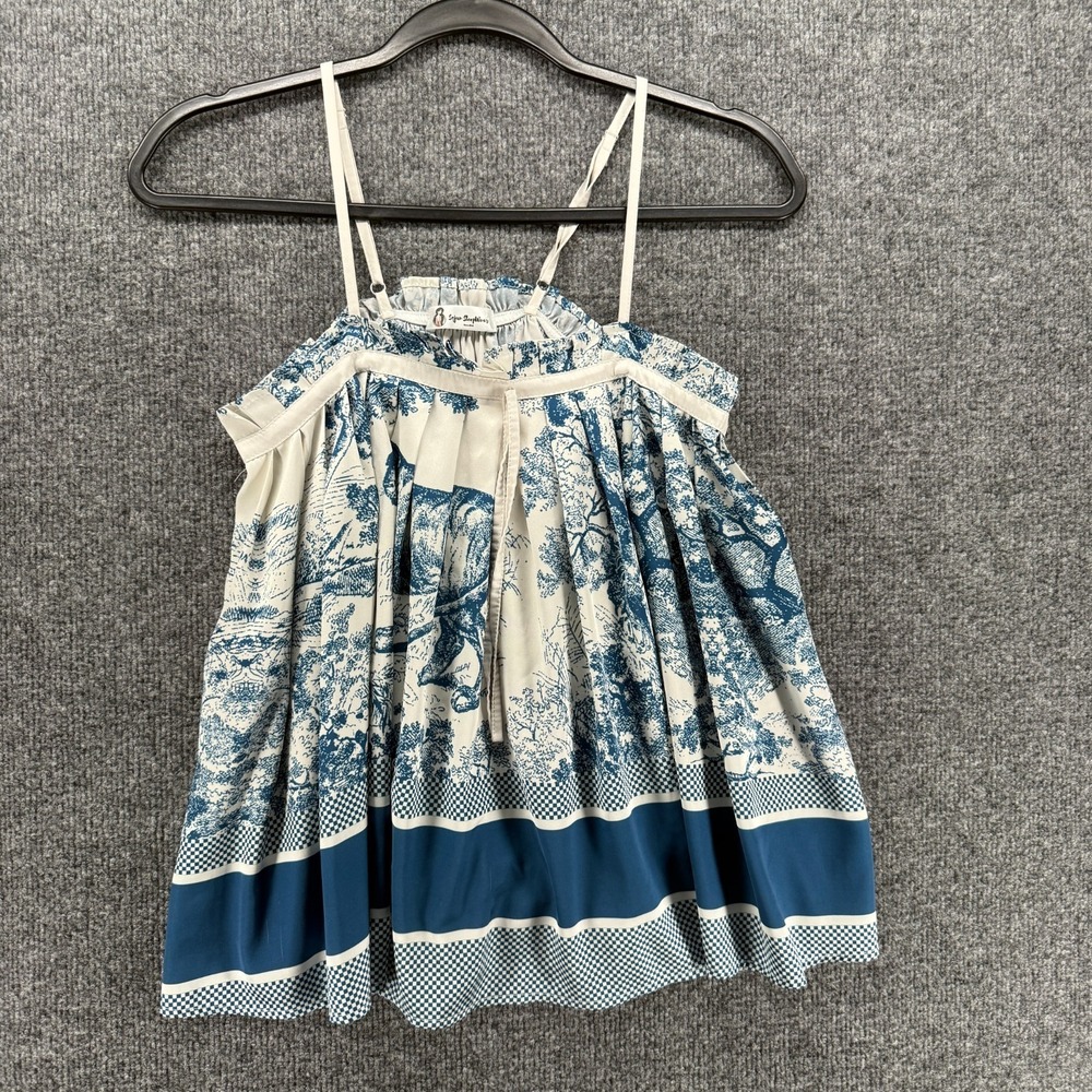 Sojur Sleepwear Top Womens L Blue Babydoll Sleeveless Coquette Romantic Feminine